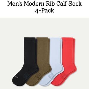 Bombas Modern Rib Calf Socks 4 Pack New!